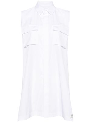 sacai pleated mini dress - White