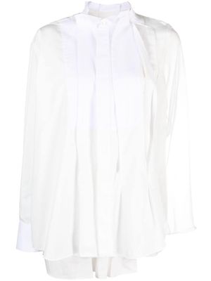 sacai pleated panelled shirt - White
