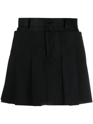 sacai pleated tailored shorts - Black
