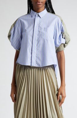 Sacai Pleated Twill Skirt in L/Khaki
