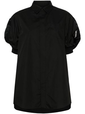 sacai poplin mini shirt dress - Black
