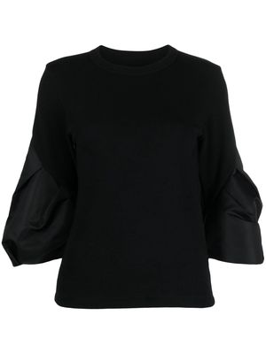 sacai puff-sleeve top - Black