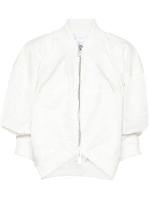 sacai puff-sleeves bomber jacket - White