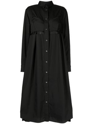 sacai puff-styled maxi shirt dress - Black