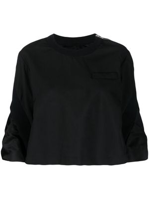 sacai puffball crop-sleeve blouse - Black