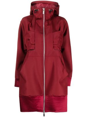 sacai puffer hooded parka - Red