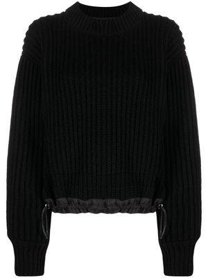 sacai ribbed-knit long-sleeve jumper - Black