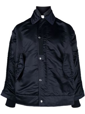 sacai ruched-detail zip-fastening jacket - Blue