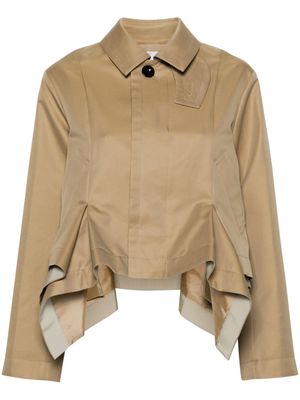 sacai ruffled cropped jacket - Neutrals