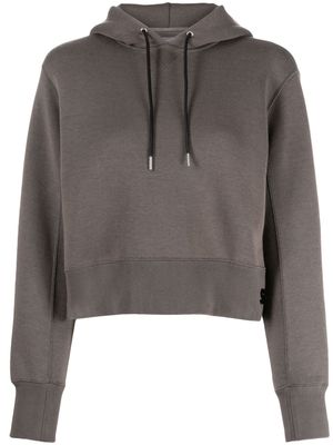 sacai S-appliqué cotton hoodie - Brown