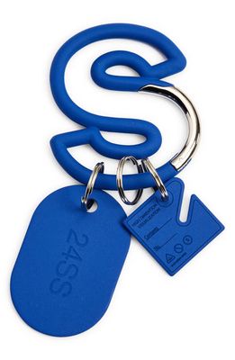Sacai S Carabiner Logo Charms Key Ring in Blue