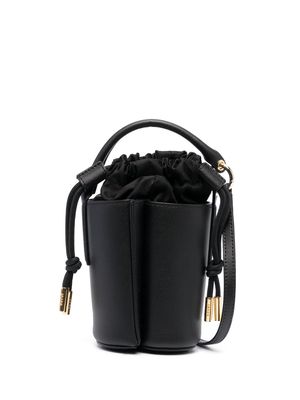 sacai S leather bucket bag - Black