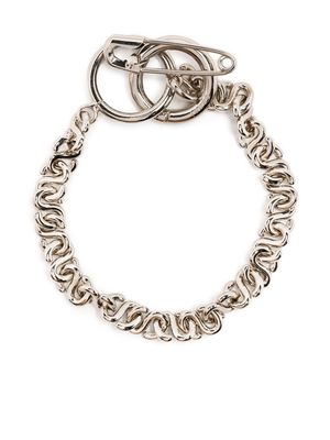 sacai safety pin charm bracelet - Silver