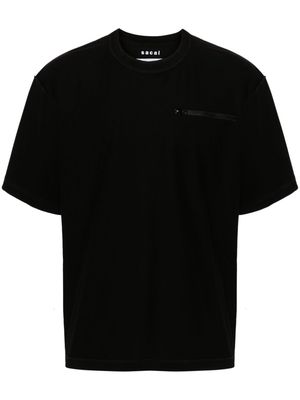 sacai seam-detail cotton T-shirt - Black