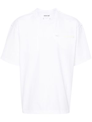 sacai seam-detail cotton T-shirt - White