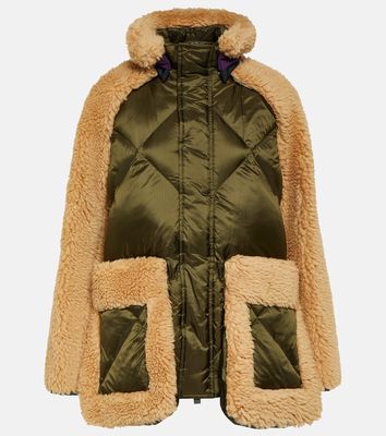 Sacai Shearling-trimmed quilted jacket
