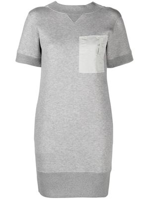 sacai short-sleeve cotton dress - Grey