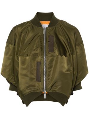 sacai short-sleeve cropped jacket - Green