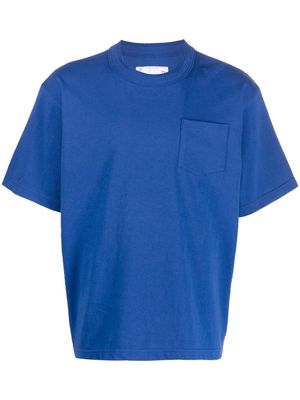 sacai short-sleeved cotton T-shirt - Blue