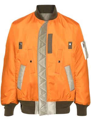 sacai side vent padded jacket - Orange