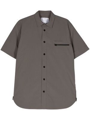 sacai side-zips button-up shirt - Neutrals