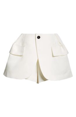 Sacai Silk & Cotton Shorts in Off White