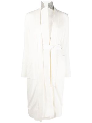 sacai single-breasted belted coat - White