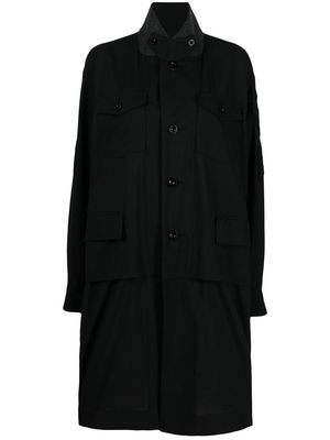 sacai single-breasted button-fastening coat - Black