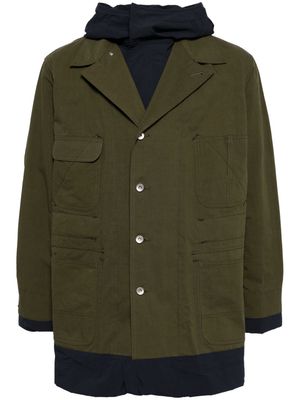 sacai single-breasted coat - Green