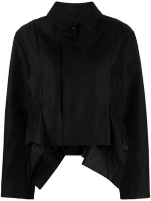 sacai single-breasted handkerchief jacket - Black