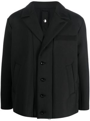 sacai single-breasted padded jacket - Black