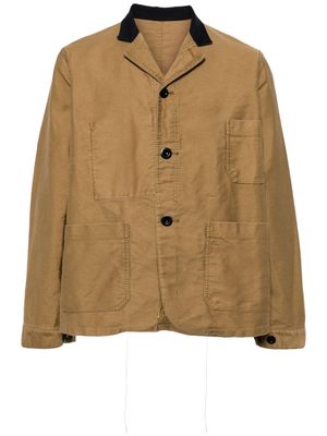 sacai single-breasted shirt jacket - Brown