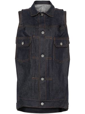 sacai sleeveless denim gilet - Blue