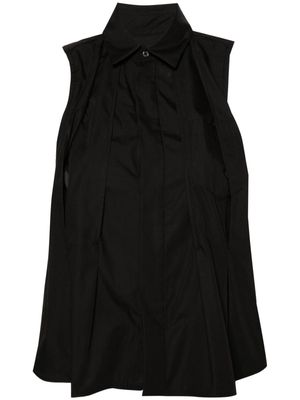 sacai sleeveless pleated shirt - Black