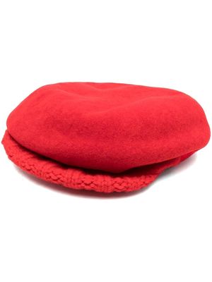 sacai slip-on beret hat - Red