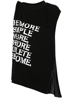 sacai slogan-print top - Black