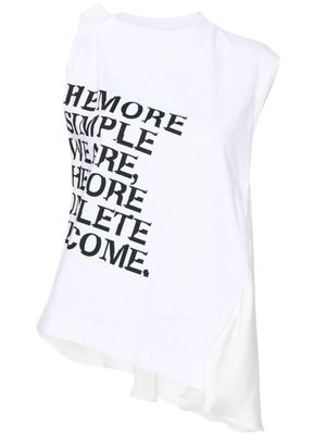 sacai slogan-print top - White