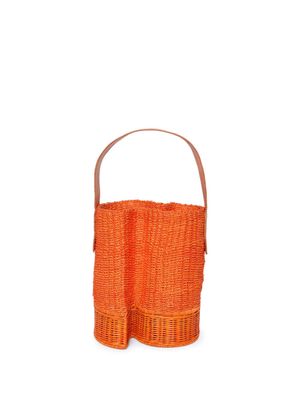 sacai small woven basket bag - Orange