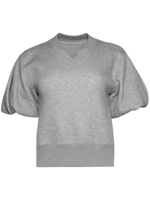 sacai Sponge puff-sleeve cotton sweatshirt - Grey