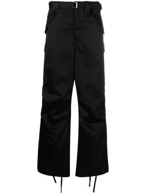 sacai straight-leg cargo-pocket trousers - Black