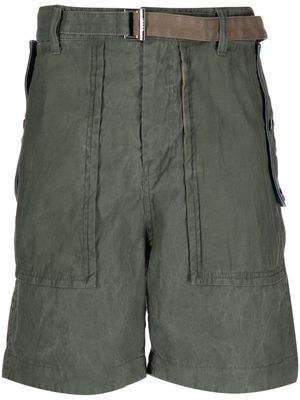 sacai straight-leg cargo shorts - Green