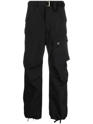 sacai straight-leg cargo trousers - Black