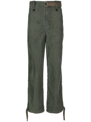 sacai straight-leg cotton trousers - Green