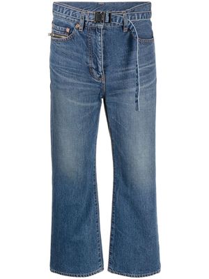 sacai straight-leg cropped jeans - Blue