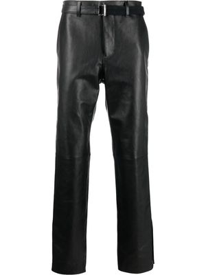 sacai straight-leg leather trousers - Black