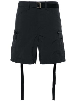 sacai strap-detailing belted cargo shorts - Black