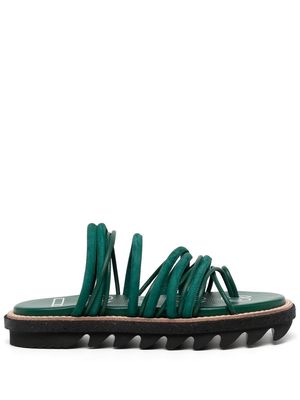 sacai strappy leather platform sandals - Green