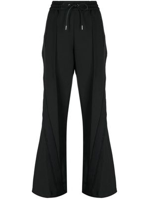 sacai stripe-detail flared trousers - Black