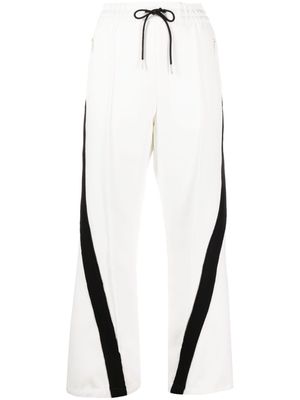 sacai stripe-detail straight-leg trousers - White
