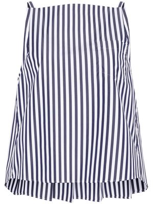 sacai stripe-pattern pleated top - Blue